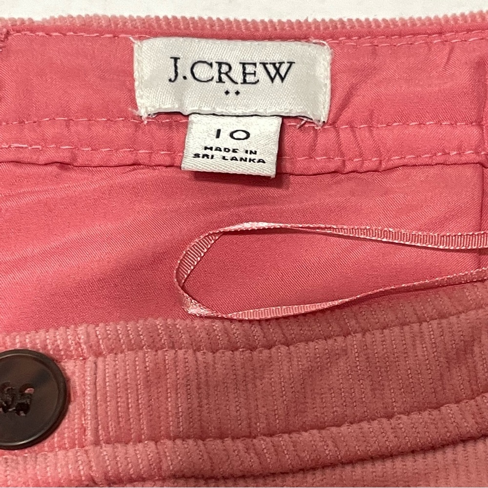 J Crew Factory Bubblegum Pink Corduroy Faux Button Front Zippered A-Line Skirt - Picture 5 of 16